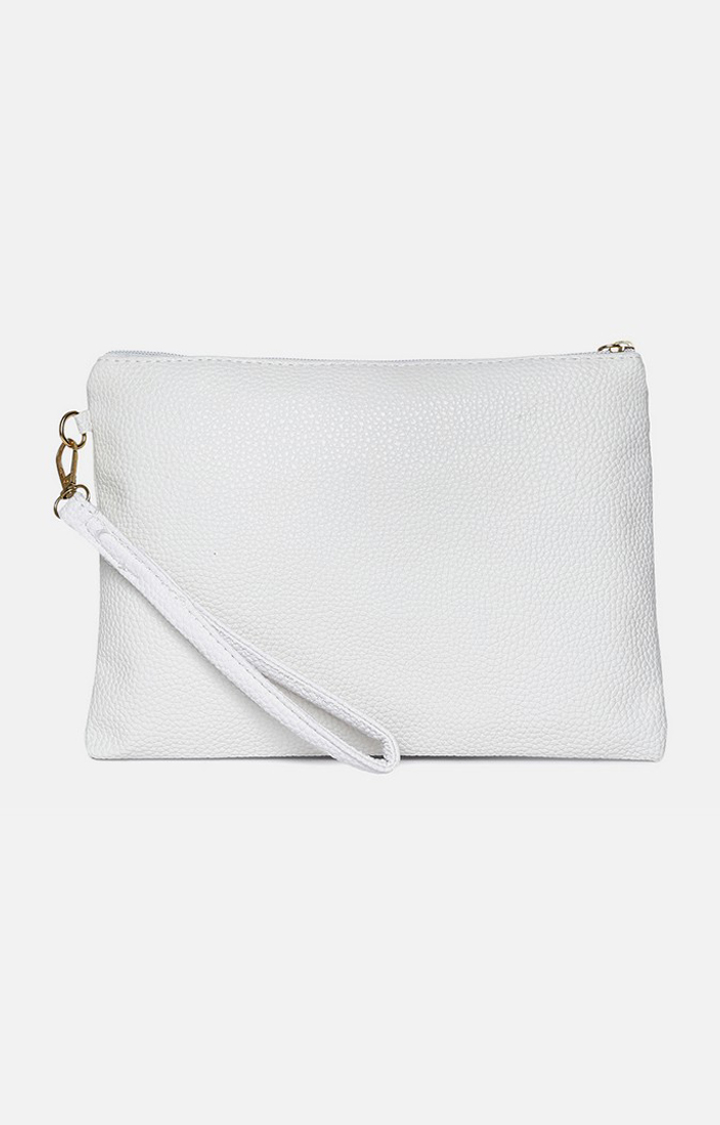 Haute Sauce By Campus Sutra White Pu Clutch Bags