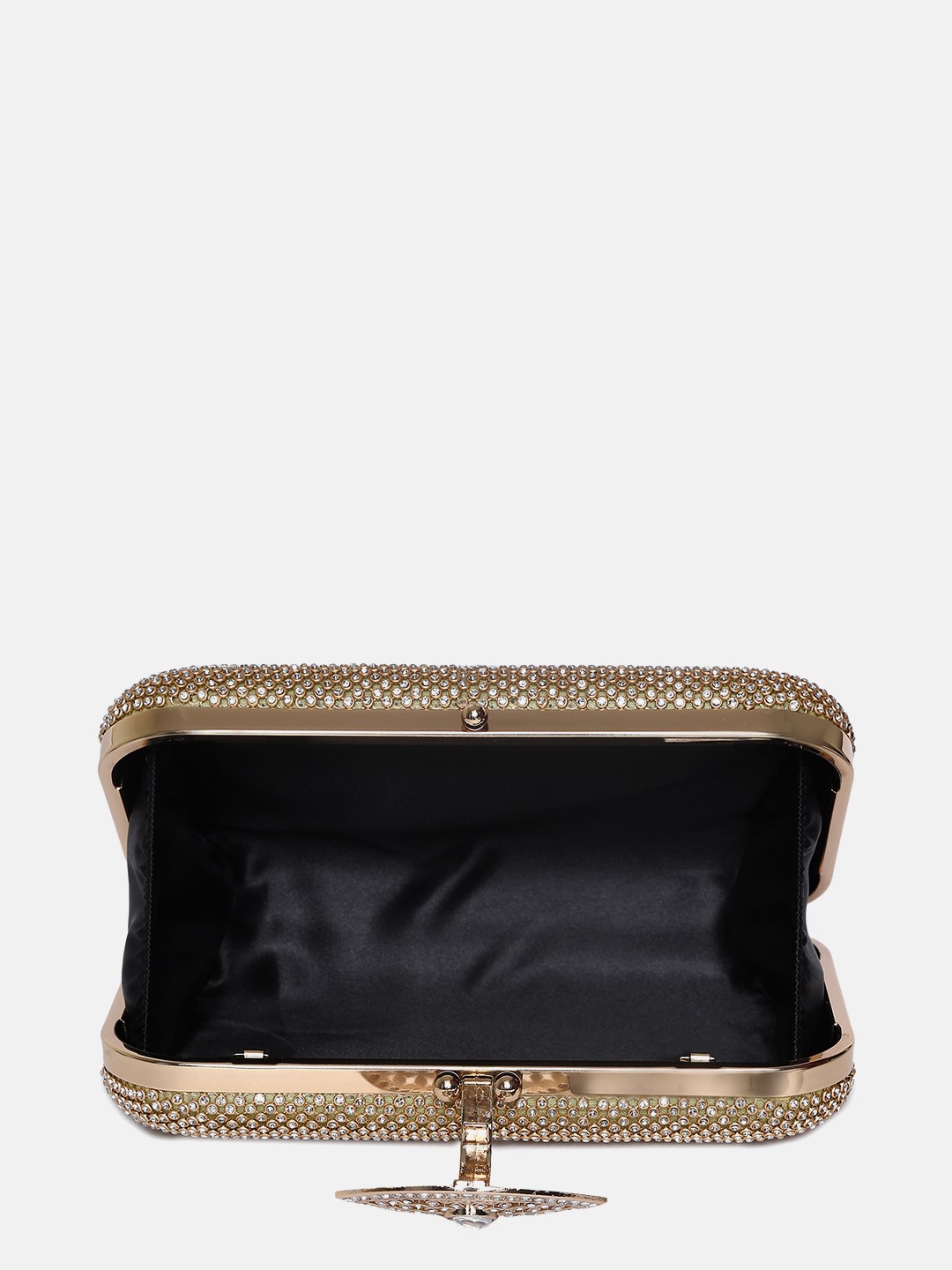 Haute Sauce By Campus Sutra Gold Pu Clutch Bags