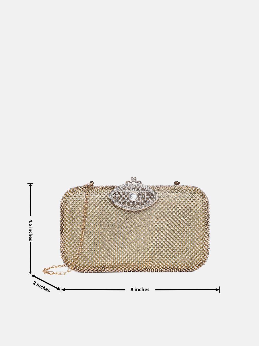 Haute Sauce By Campus Sutra Gold Pu Clutch Bags