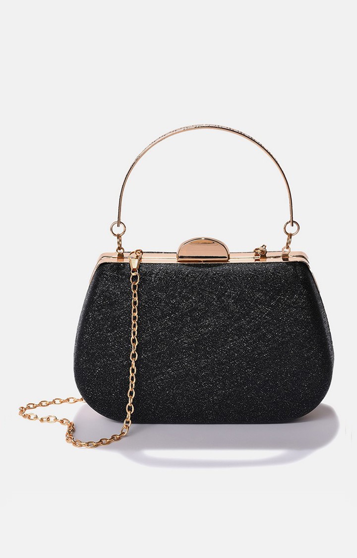Haute Sauce By Campus Sutra Black Pu Clutch Bags