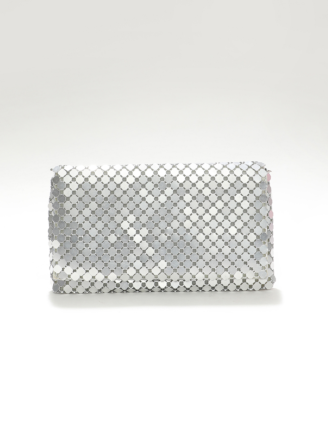 Haute Sauce By Campus Sutra Silver Pu Clutch Bags