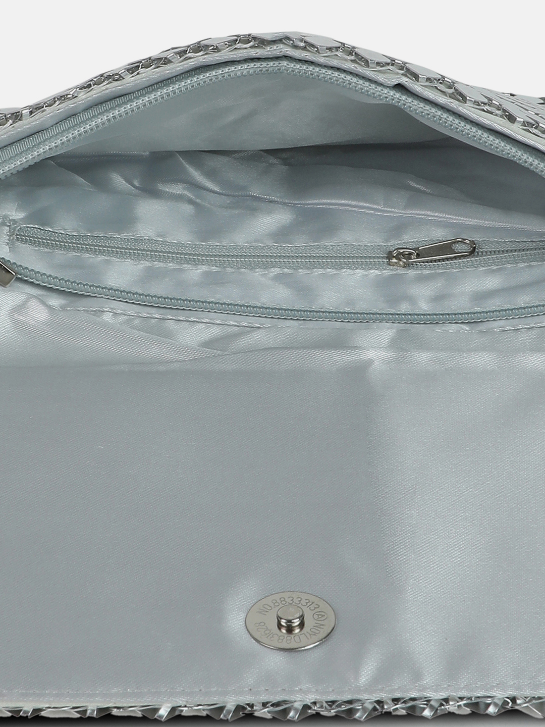 Haute Sauce By Campus Sutra Silver Pu Clutch Bags