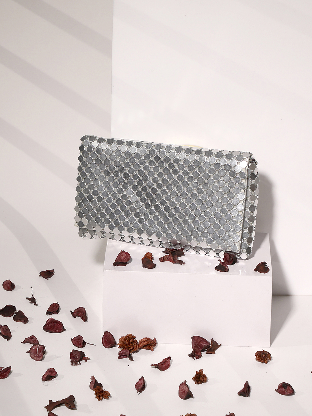 Haute Sauce By Campus Sutra Silver Pu Clutch Bags