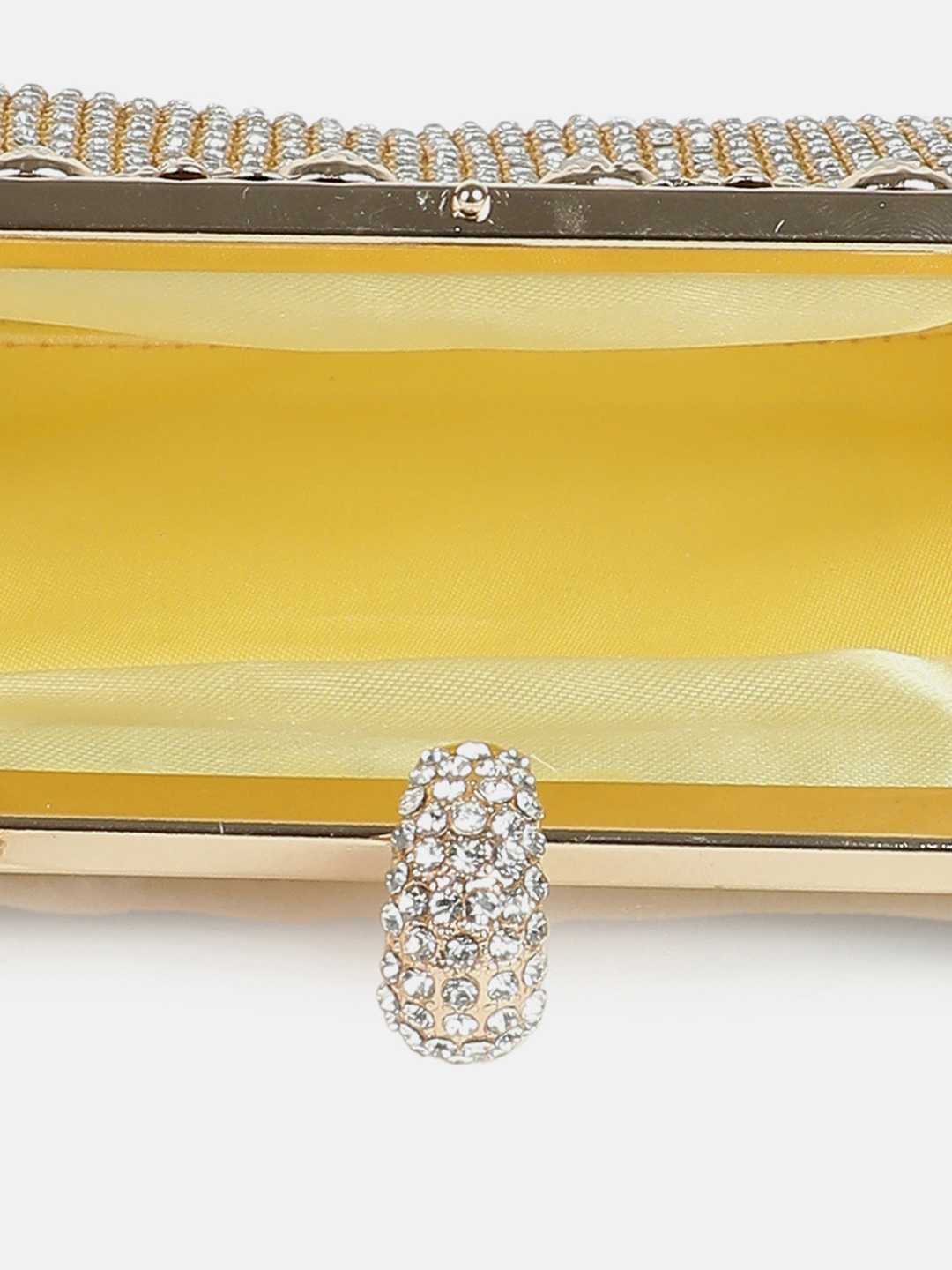 Haute Sauce By Campus Sutra Gold Pu Clutch Bags