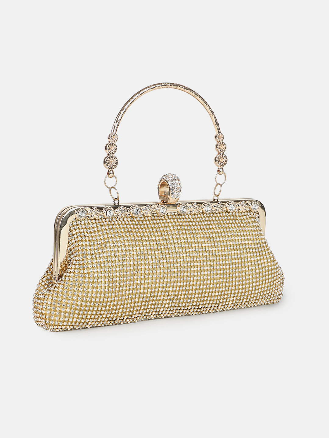 Haute Sauce By Campus Sutra Gold Pu Clutch Bags