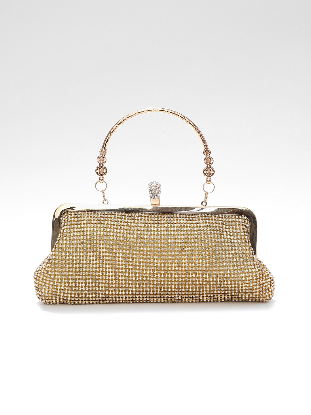 Haute Sauce By Campus Sutra Gold Pu Clutch Bags