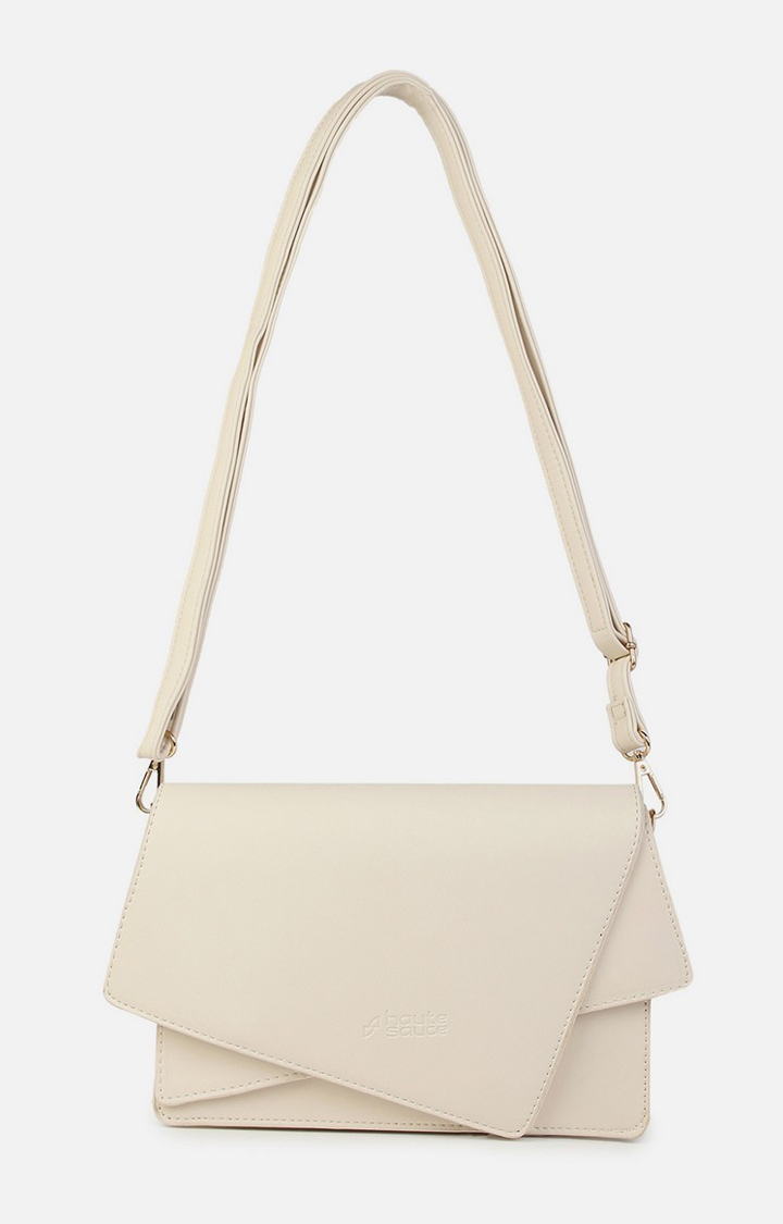 Haute Sauce By Campus Sutra White Pu Clutch Bags