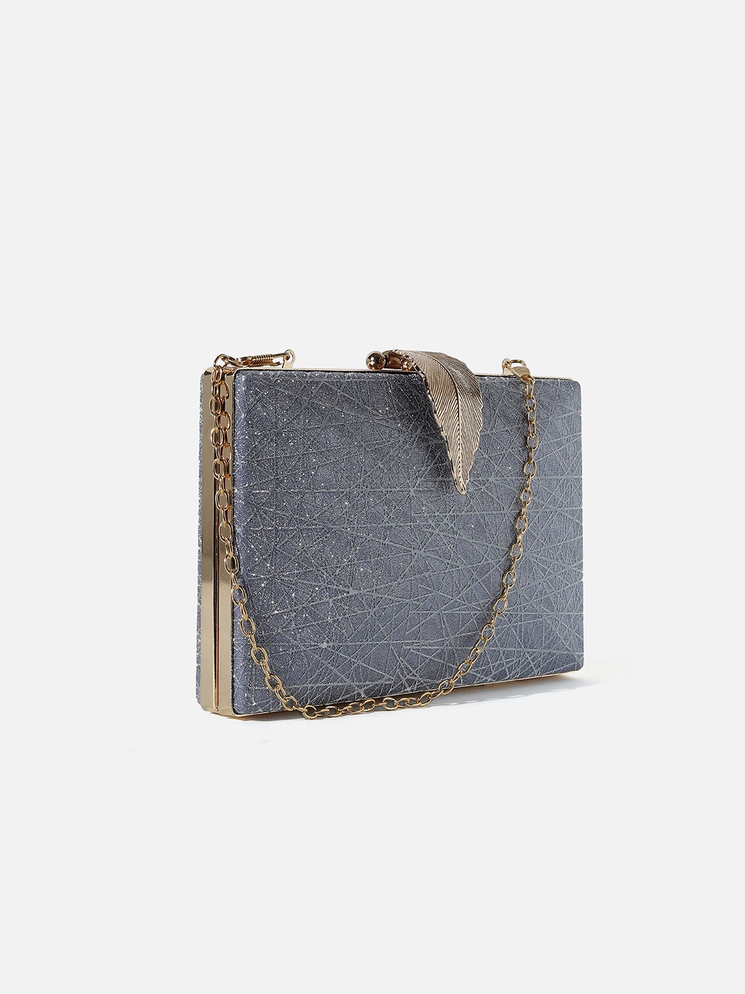 Haute Sauce By Campus Sutra Silver Fabric Clutch Bags