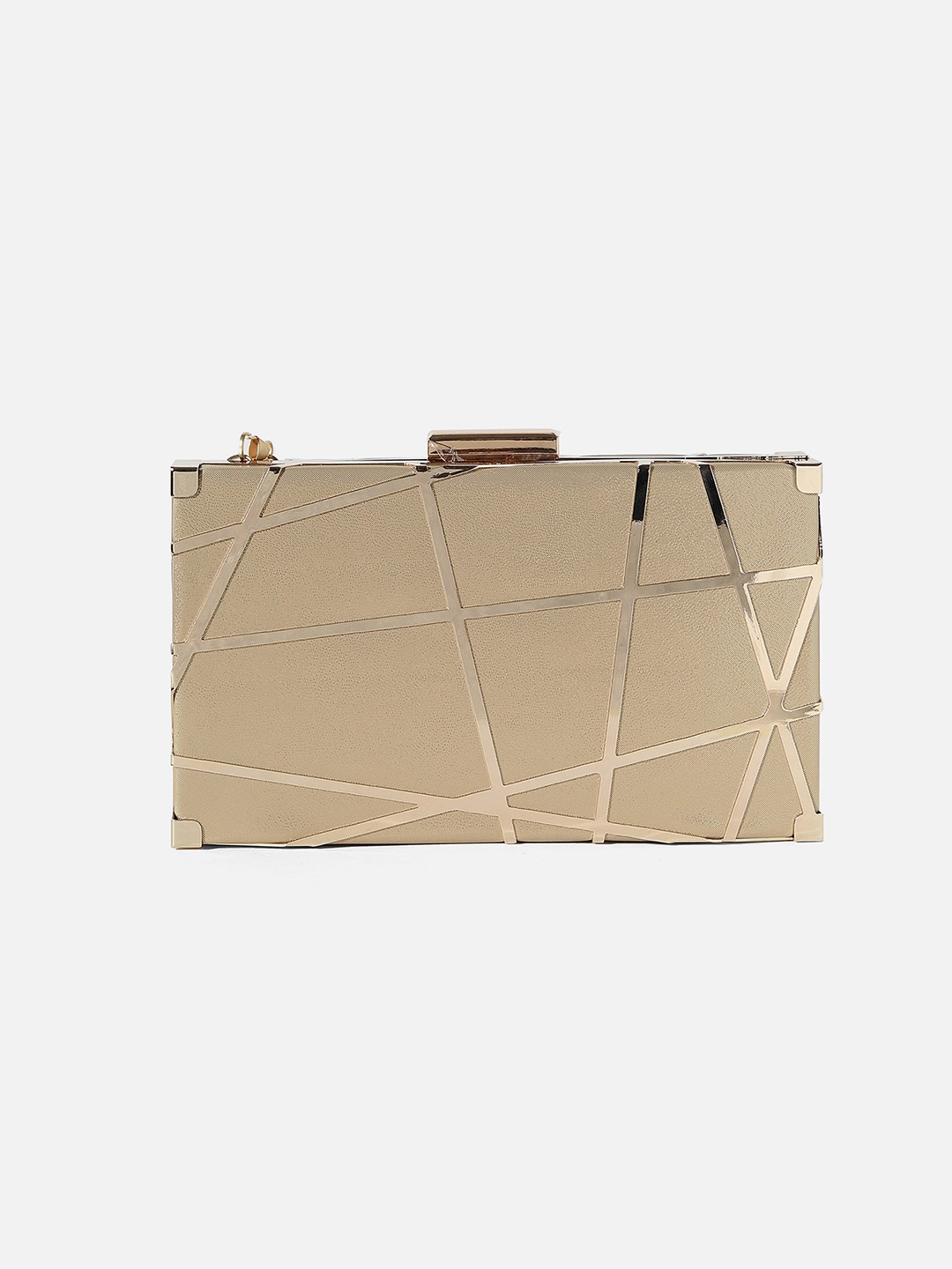 Haute Sauce By Campus Sutra Gold Fabric Clutch Bags