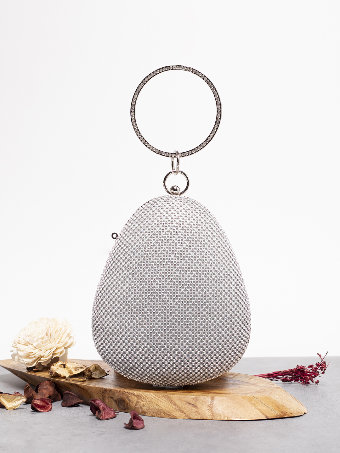 Haute Sauce By Campus Sutra Silver Metal Clutch Bags