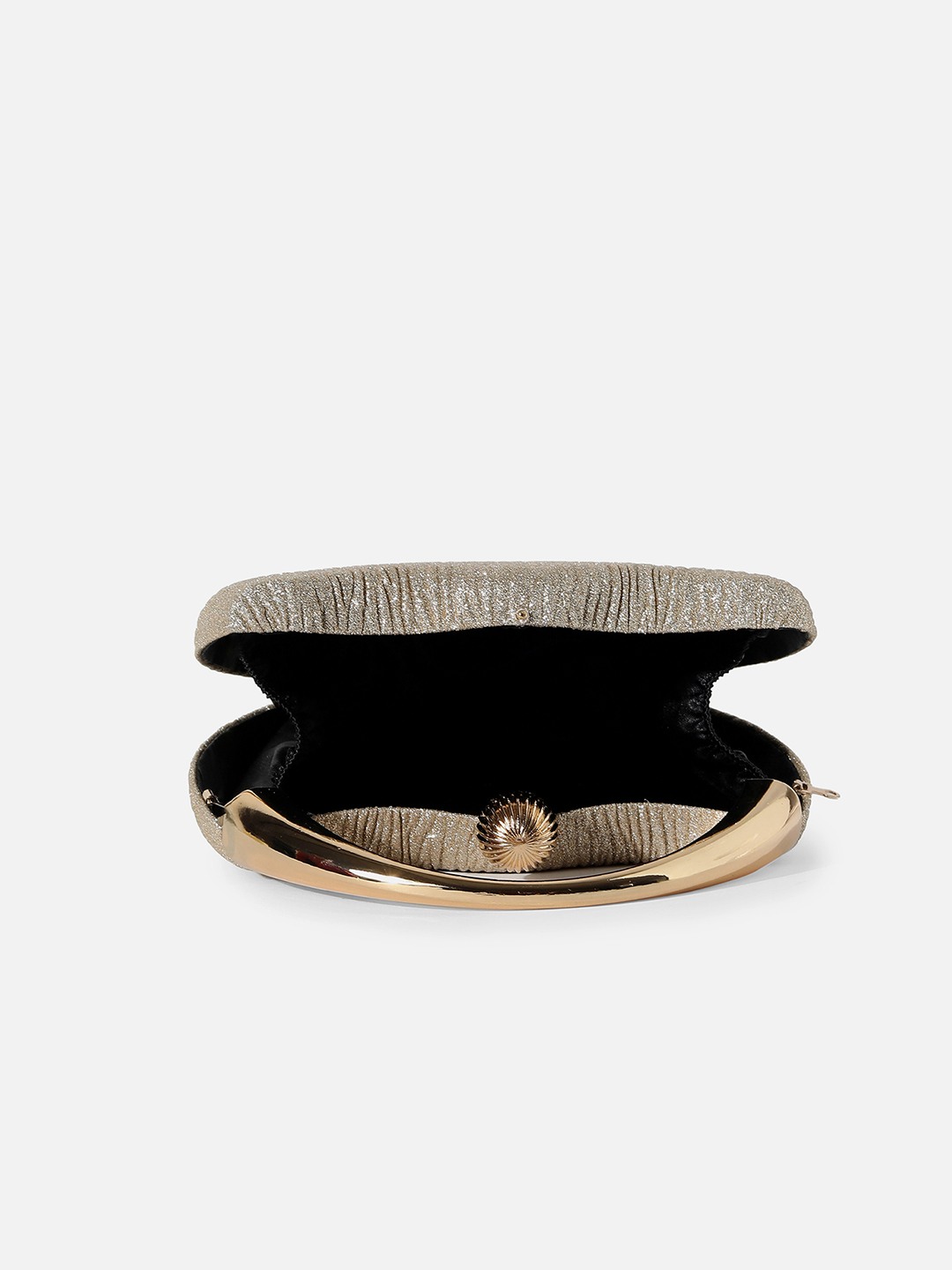 Haute Sauce By Campus Sutra Gold Pu Clutch Bags