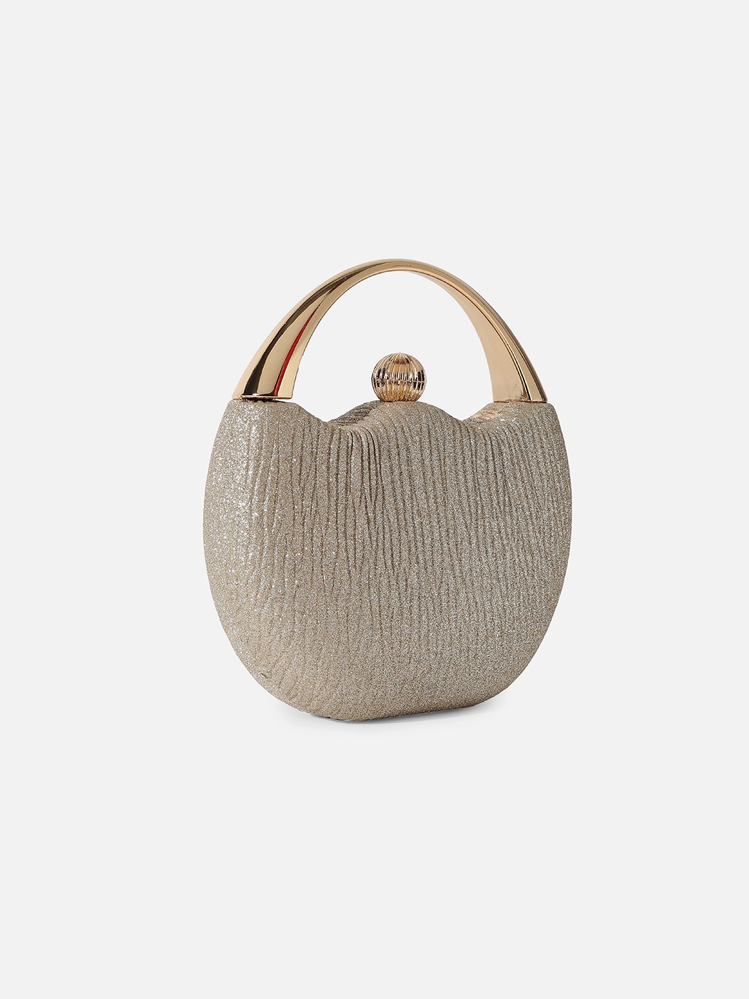 Haute Sauce By Campus Sutra Gold Pu Clutch Bags