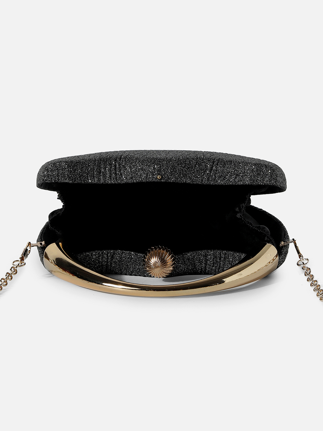 Haute Sauce By Campus Sutra Black Pu Clutch Bags