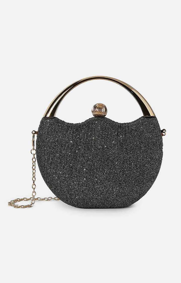 Haute Sauce By Campus Sutra Black Pu Clutch Bags