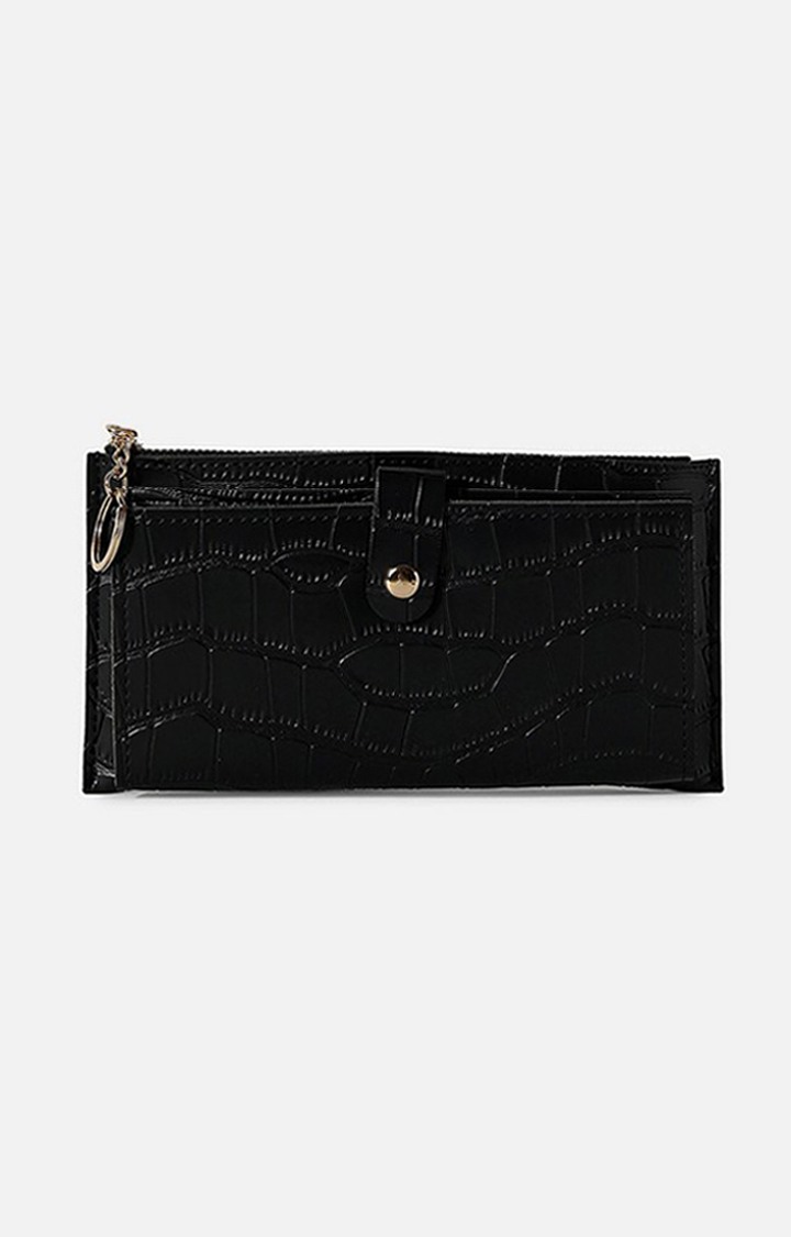 Haute Sauce By Campus Sutra Black Pu Clutch Bags