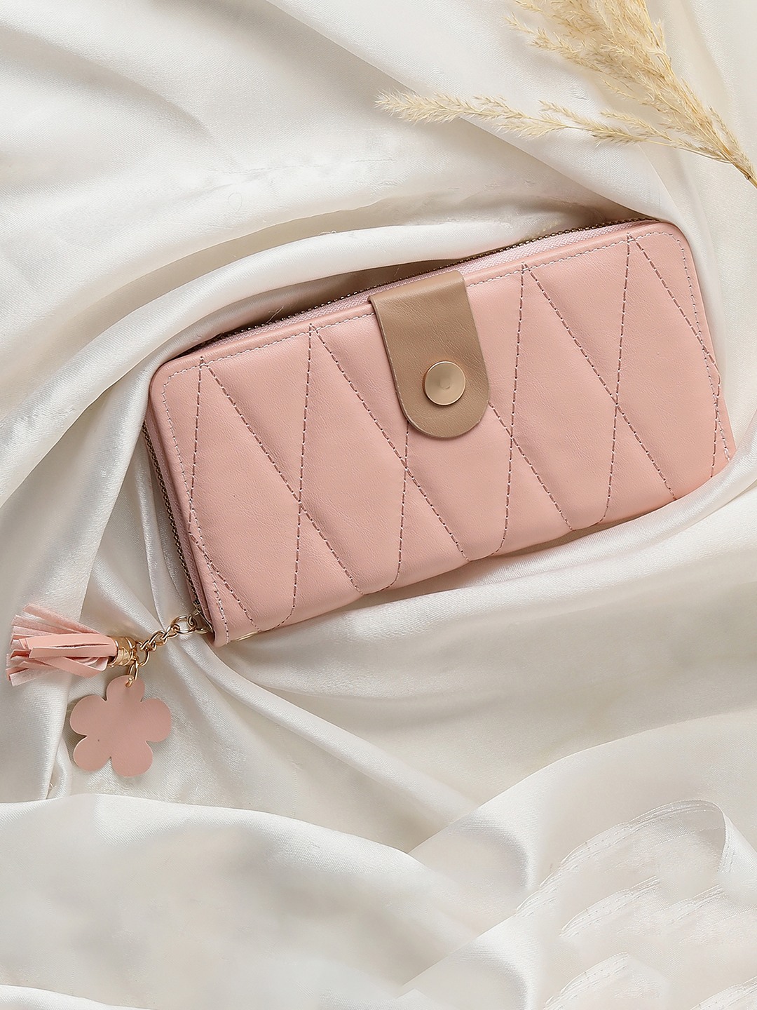 Haute Sauce By Campus Sutra Women Geometric Textured Pu Zip Around Wallet