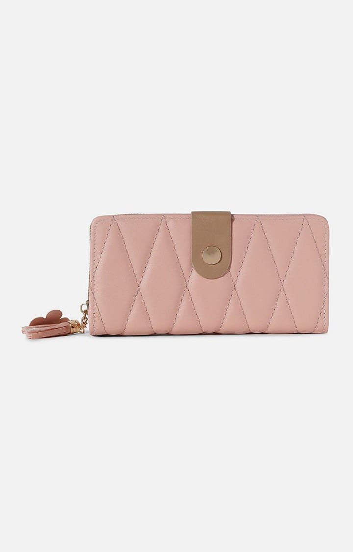 Haute Sauce By Campus Sutra Women Geometric Textured Pu Zip Around Wallet