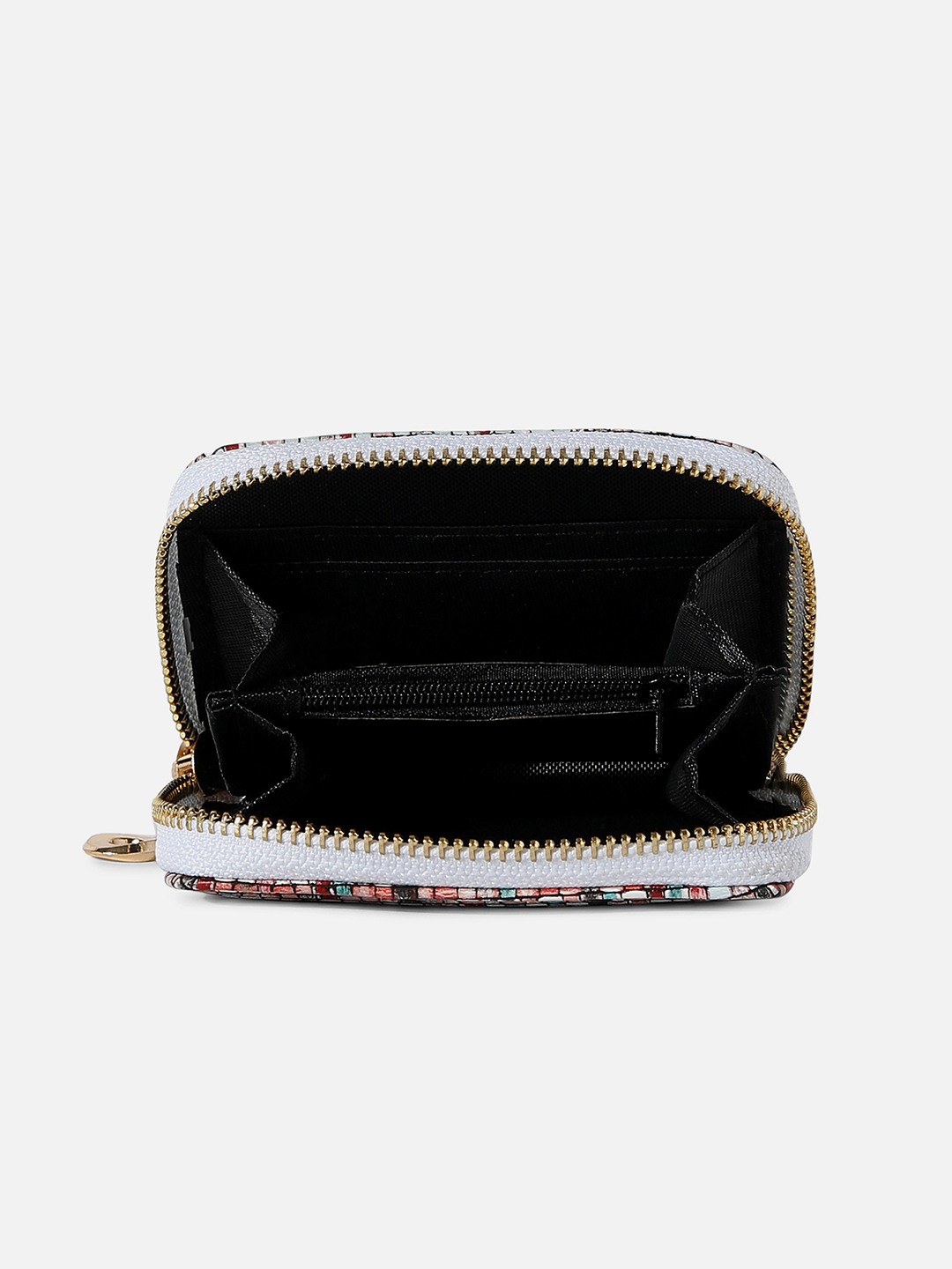 Haute Sauce By Campus Sutra Women Geometric Textured Pu Zip Around Wallet