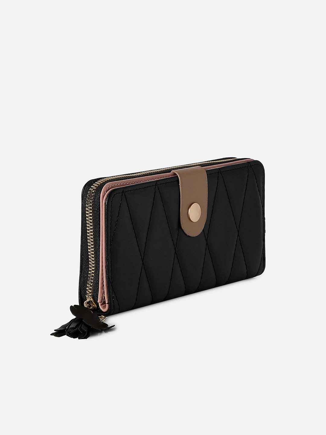Haute Sauce By Campus Sutra Women Geometric Textured Pu Zip Around Wallet