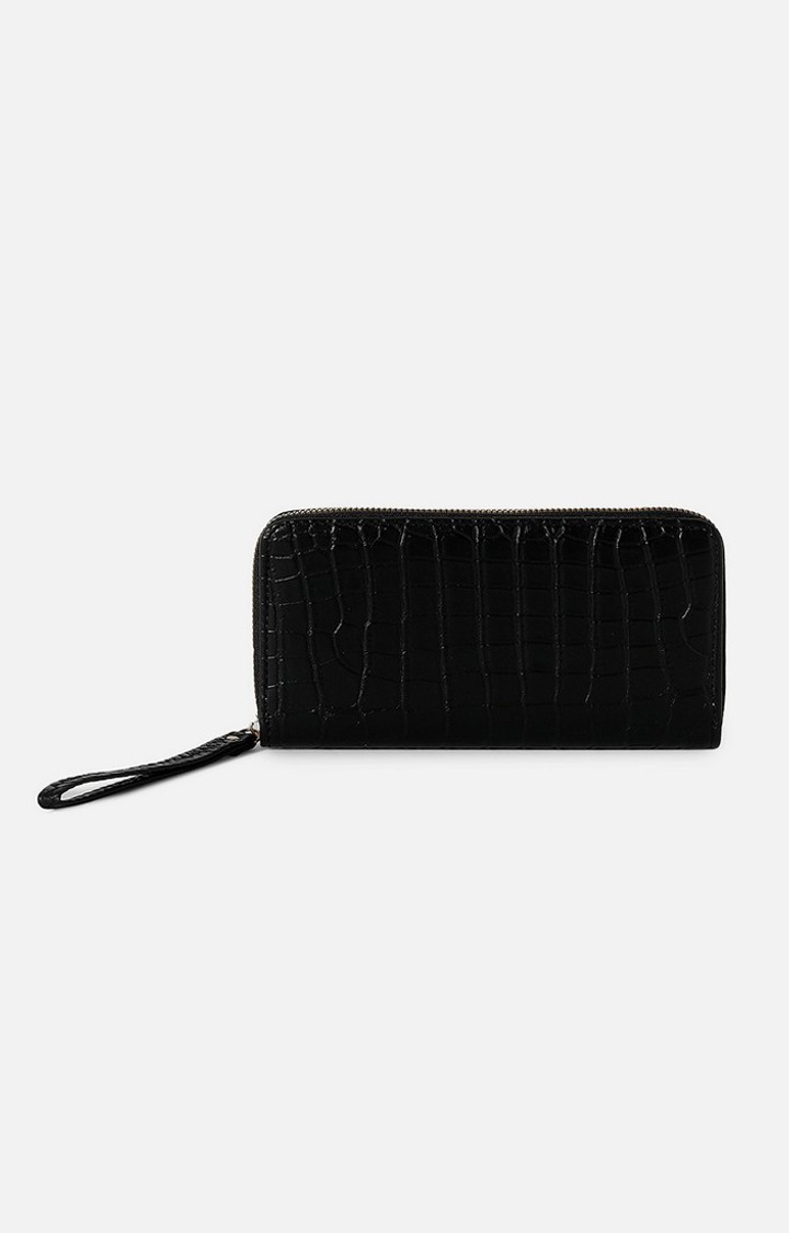 Haute Sauce By Campus Sutra Women Textured Pu Zip Around Wallet