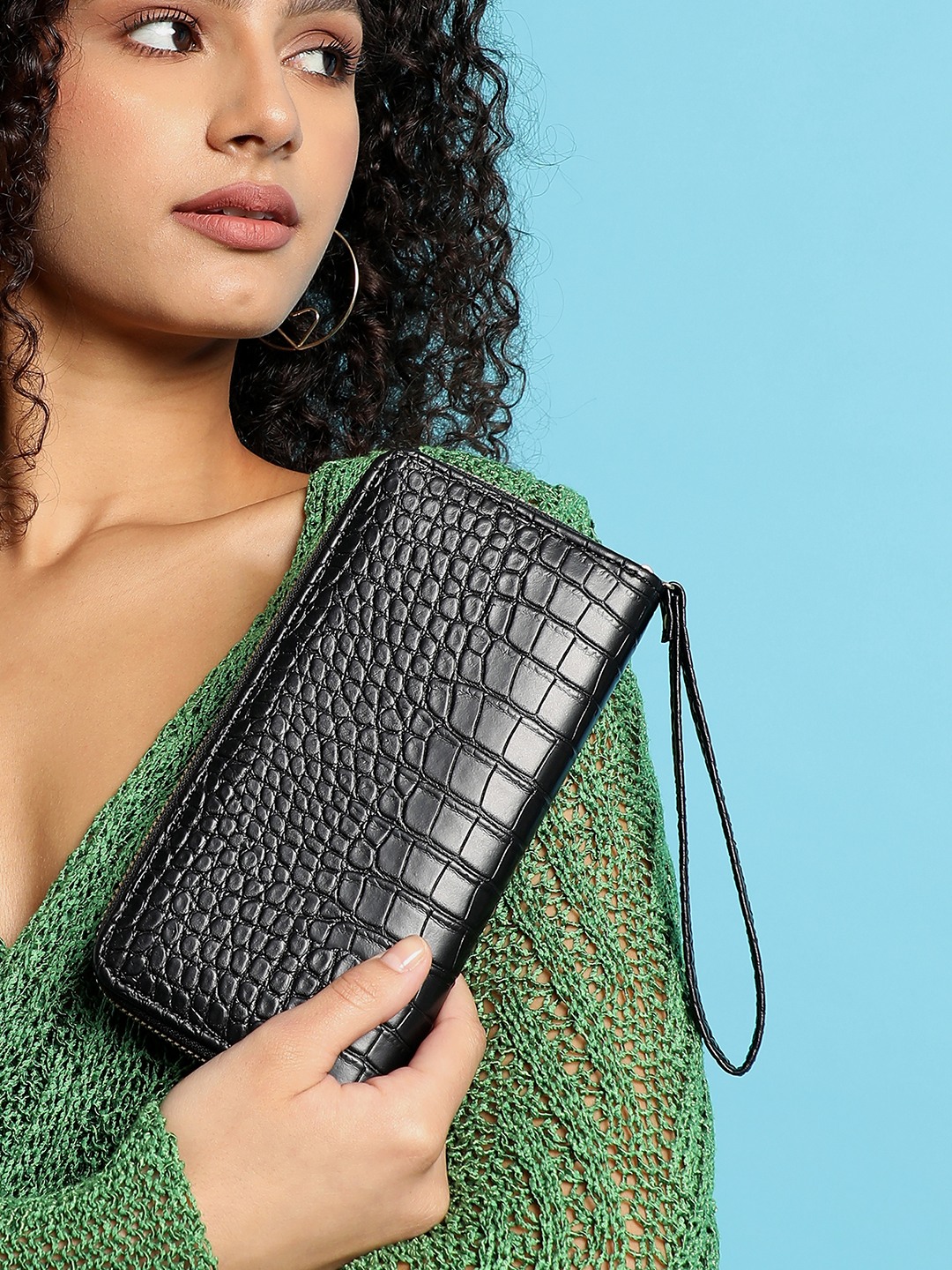 Haute Sauce By Campus Sutra Women Textured Pu Zip Around Wallet