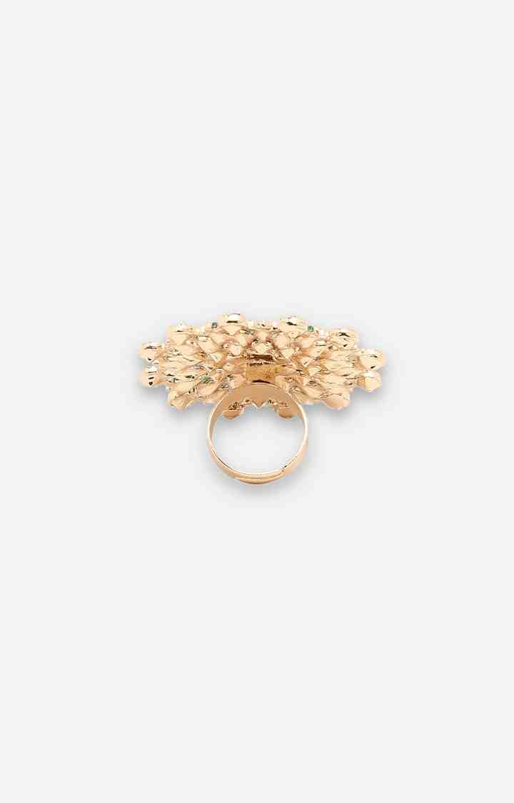 SOHI Women Silver-Plated Stone-Studded Finger Ring