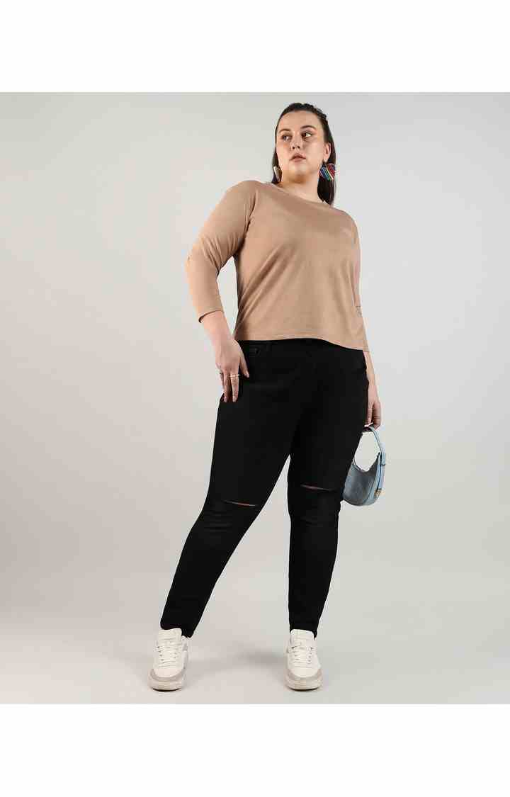 Women's Jet Black Ripped Jeans