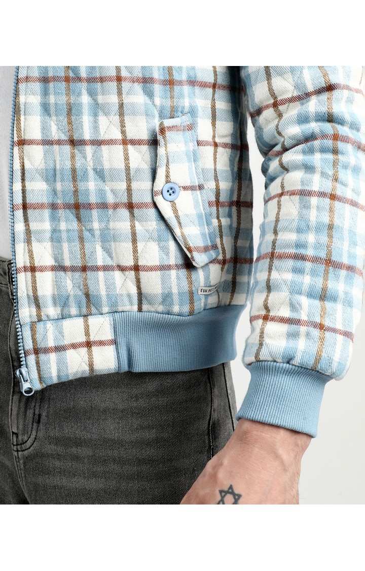 Men's Blue Checked Western Jackets