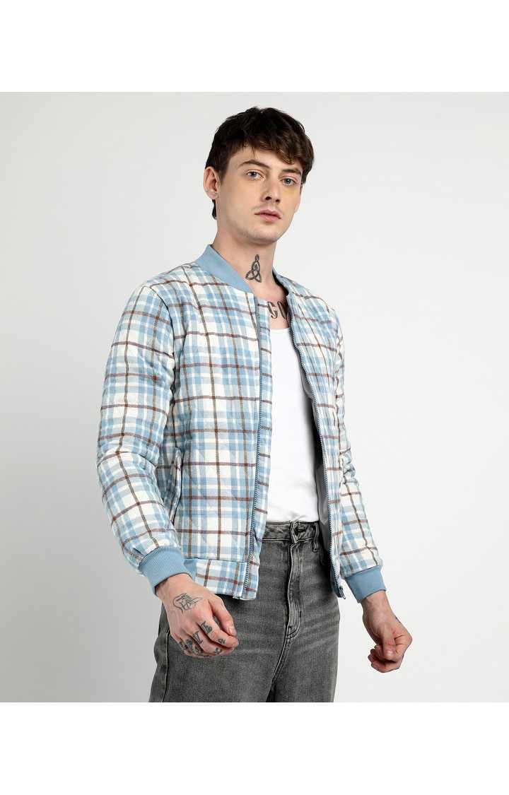 Men's Blue Checked Western Jackets