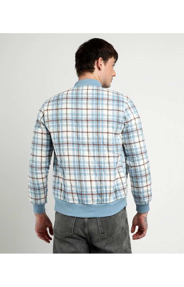 Men's Blue Checked Western Jackets