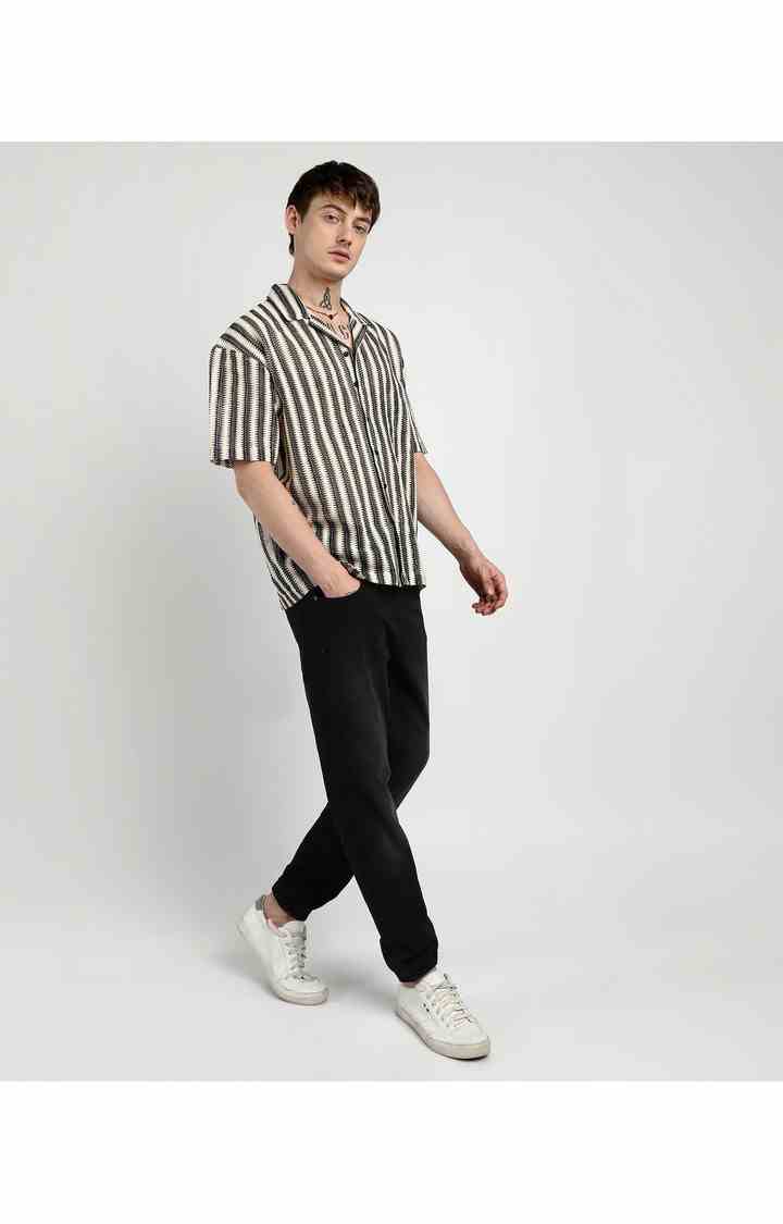 Men's Multicolor Striped Oversized Shirts