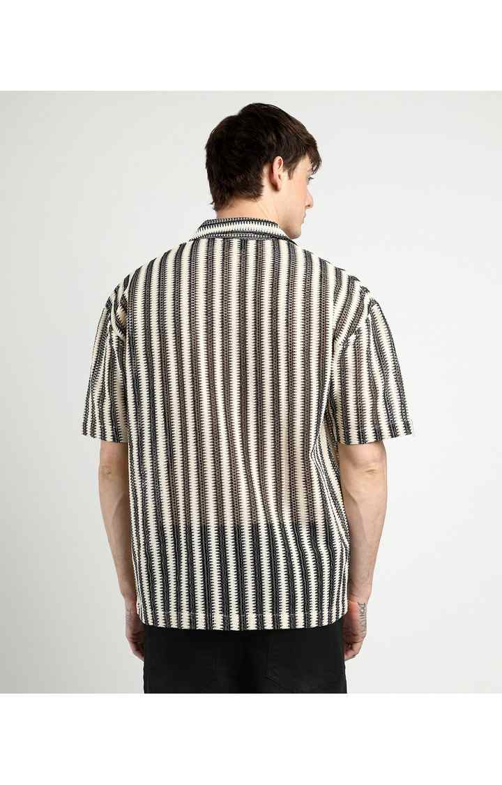 Men's Multicolor Striped Oversized Shirts