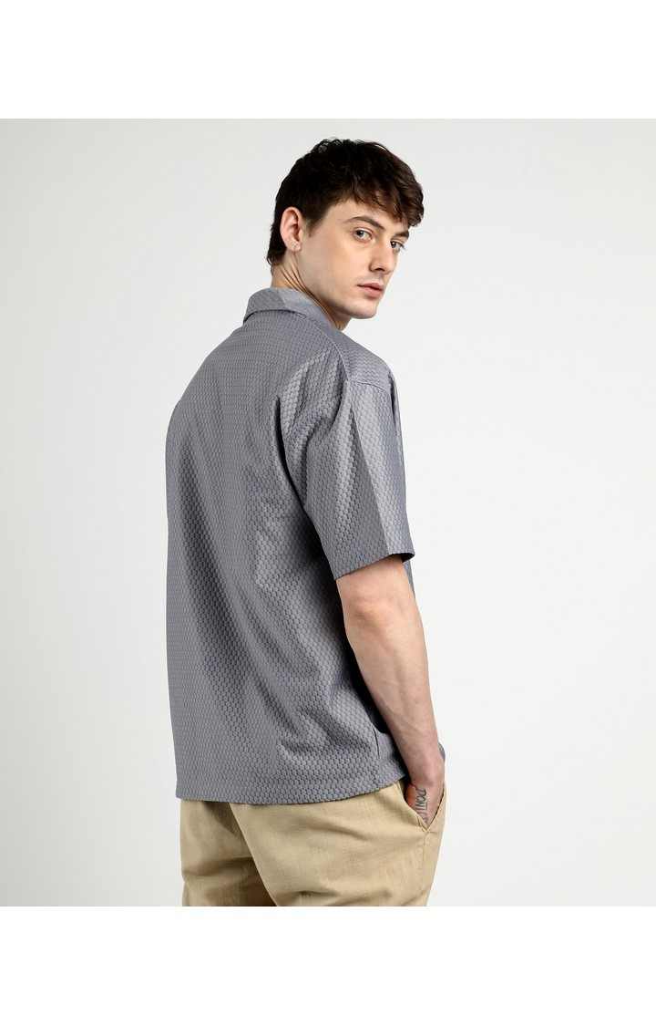 Men's Beige Solid Oversized Shirts