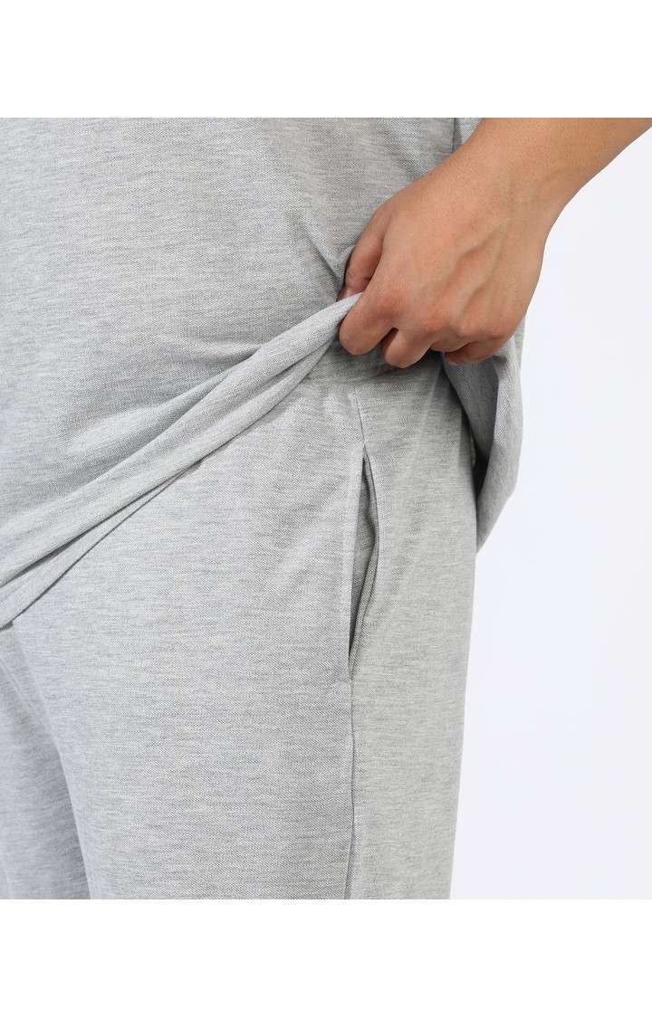 Men's Grey Solid Co-ords