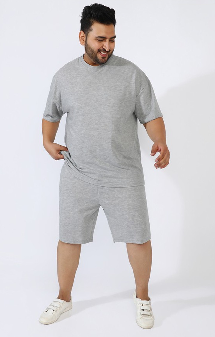 Men's Grey Solid Co-ords