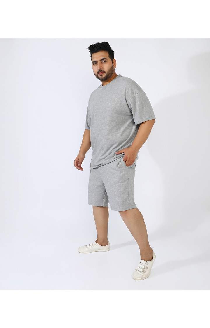 Men's Grey Solid Co-ords