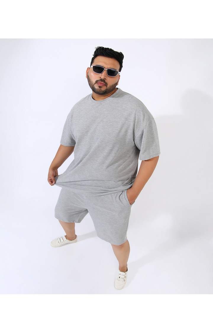 Men's Grey Solid Co-ords
