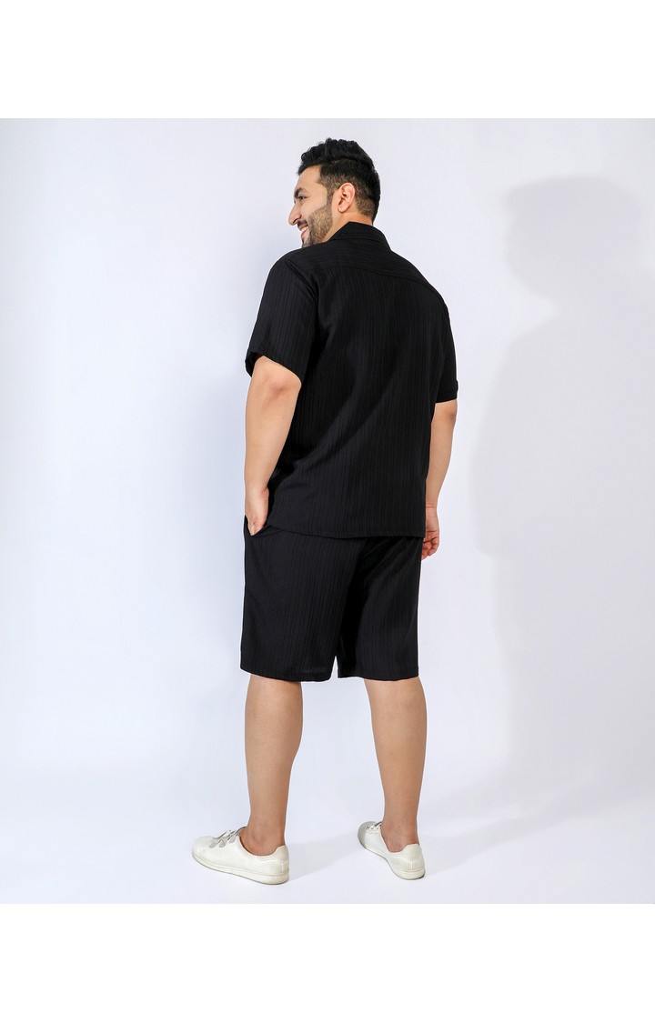 Men's Black Solid Co-ords