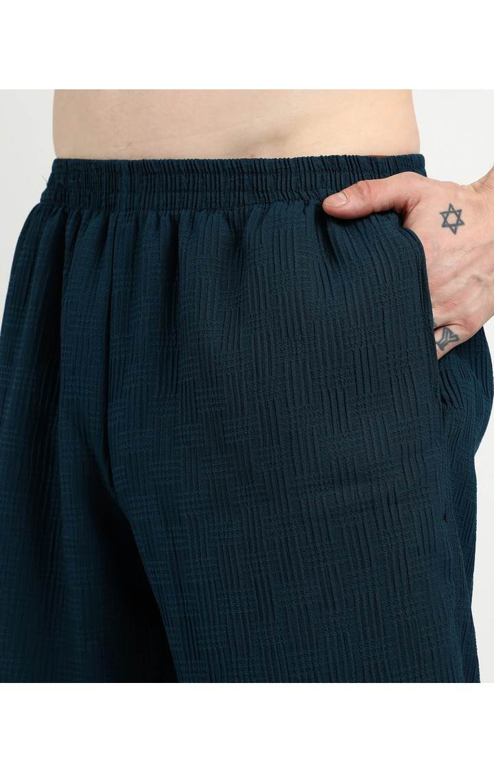 Men's Blue Solid Co-ords