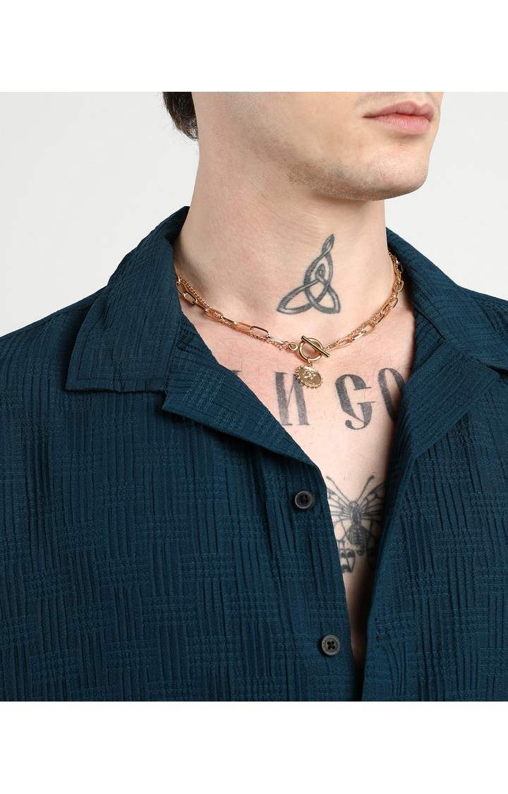 Men's Blue Solid Co-ords