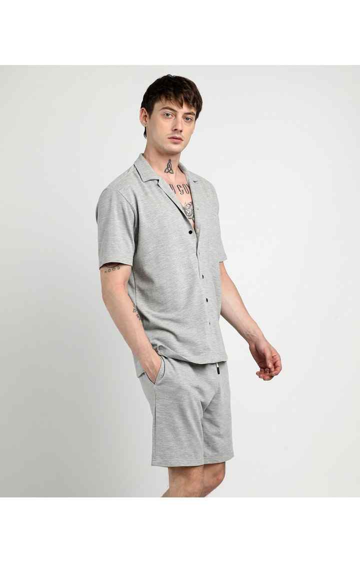 Men's Grey Solid Co-ords