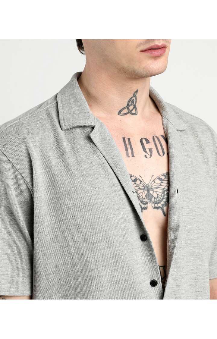 Men's Grey Solid Co-ords