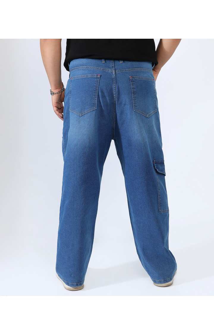 Men's Light Blue Ripped Cargos