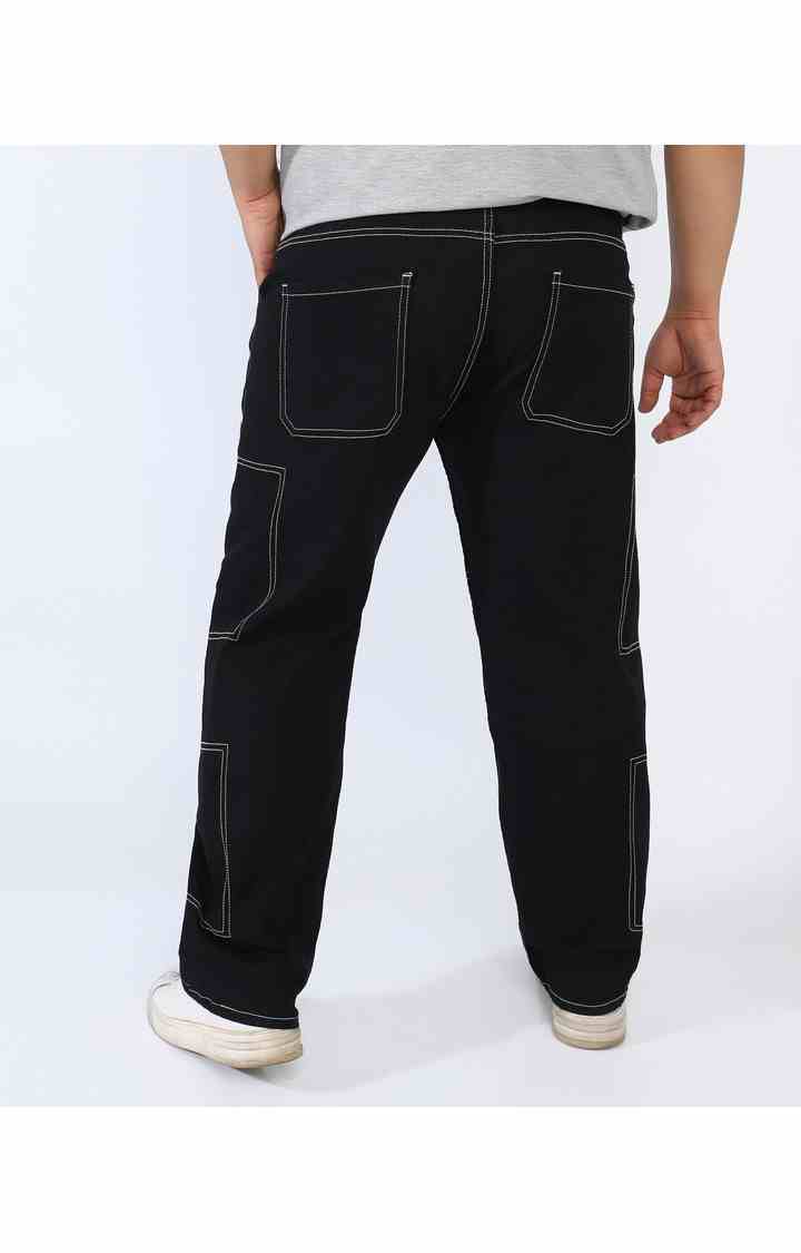 Men's Jet Black Solid Jeans