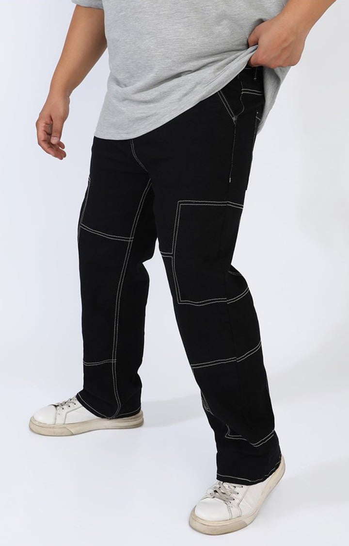 Men's Jet Black Solid Jeans