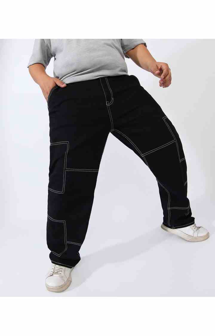 Men's Jet Black Solid Jeans
