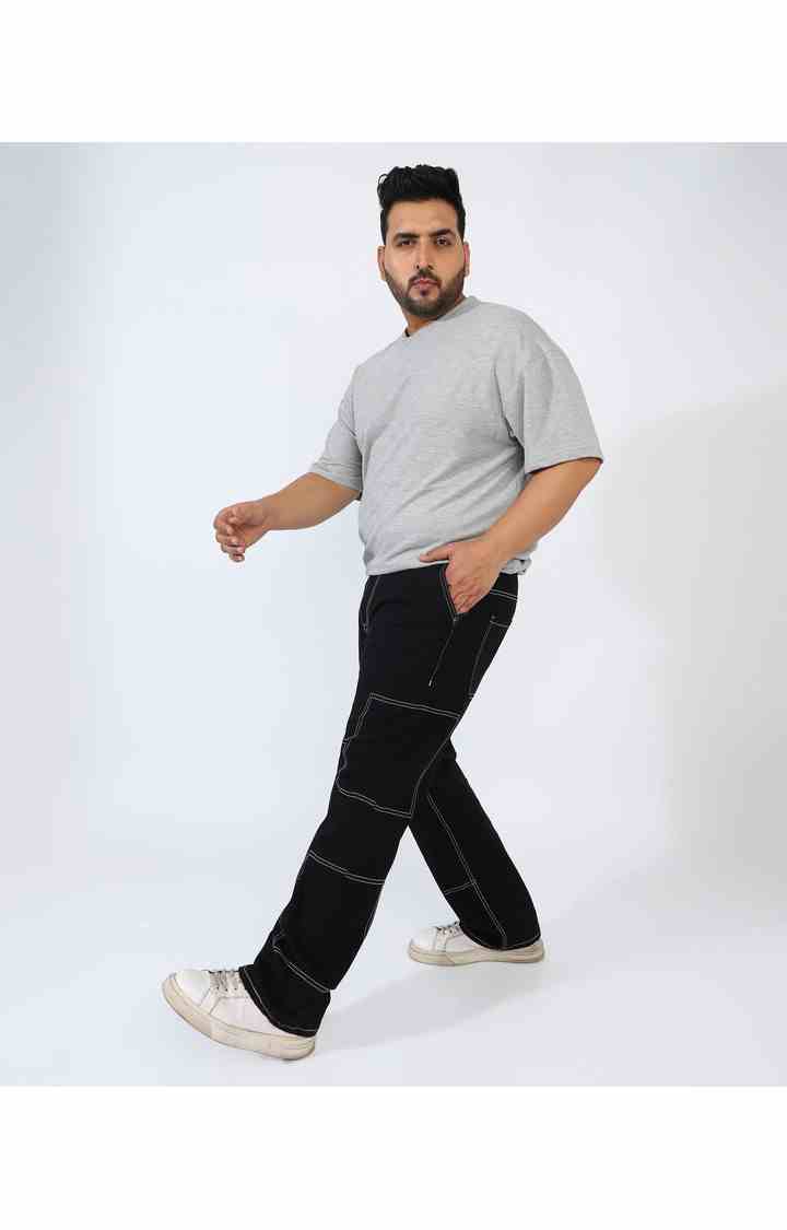 Men's Jet Black Solid Jeans