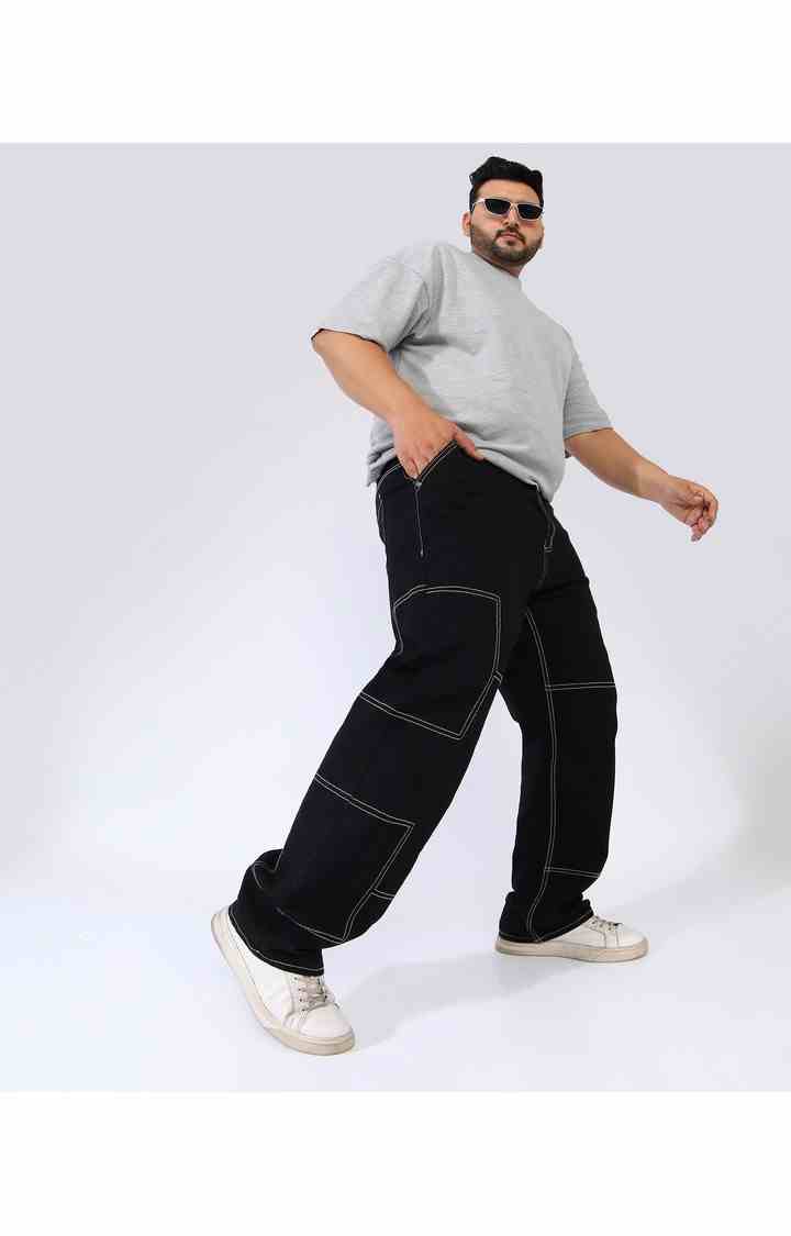 Men's Jet Black Solid Jeans