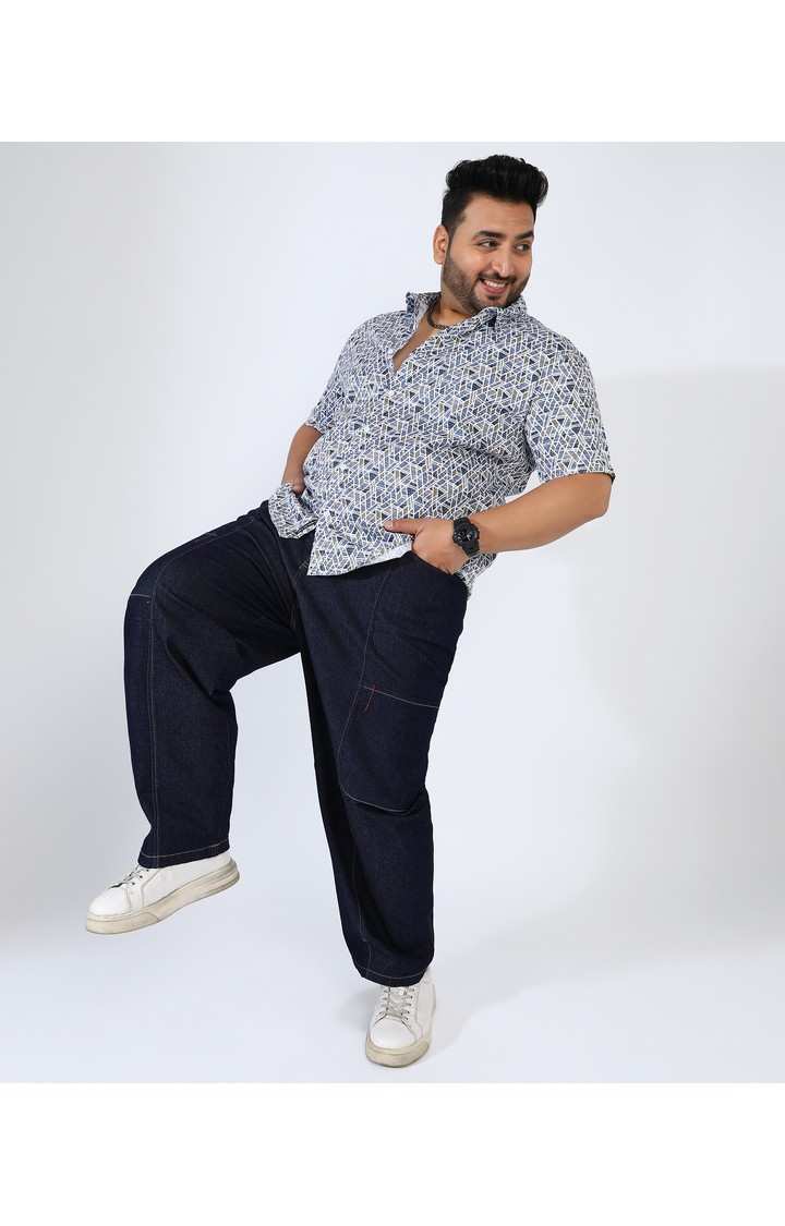 Men's Blue Graphics Casual Shirts