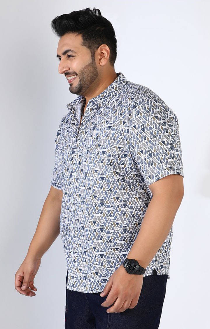 Men's Blue Graphics Casual Shirts